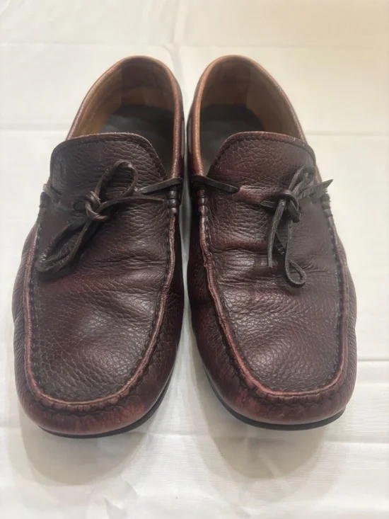 Tod's Men Leather Loafer Size 8 Quiet Luxury Driving Shoes Dark Brown