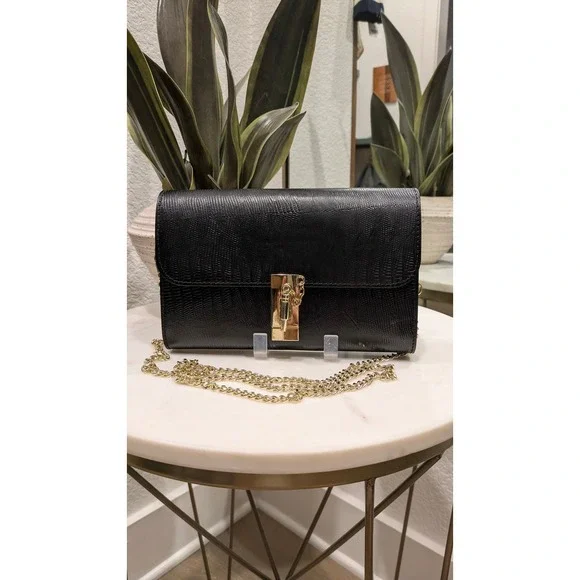 Viola Castellani Milano Leather Crossbody Bag Black Genuine Italian Leather