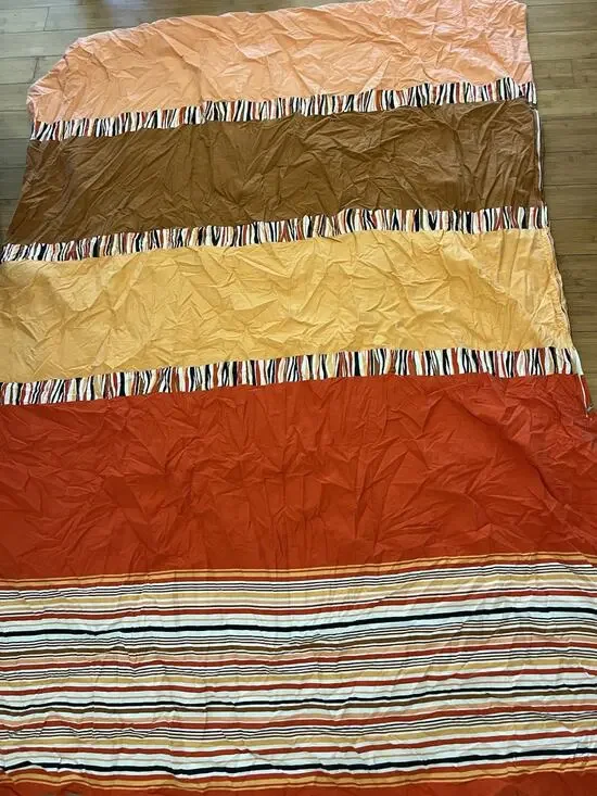 Colorful Single Size Duvet Cover Striped Multicolor Cotton Reversible 76x51 Boho