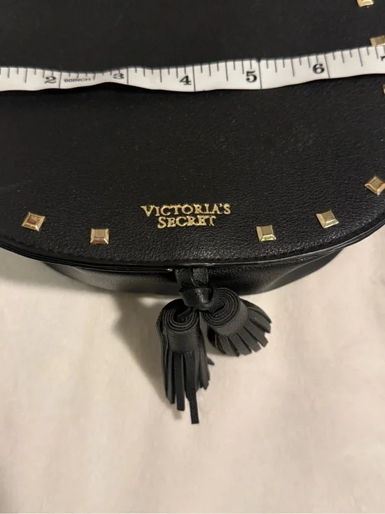 Victoria's Secret Black Studded Tassel Crossbody
