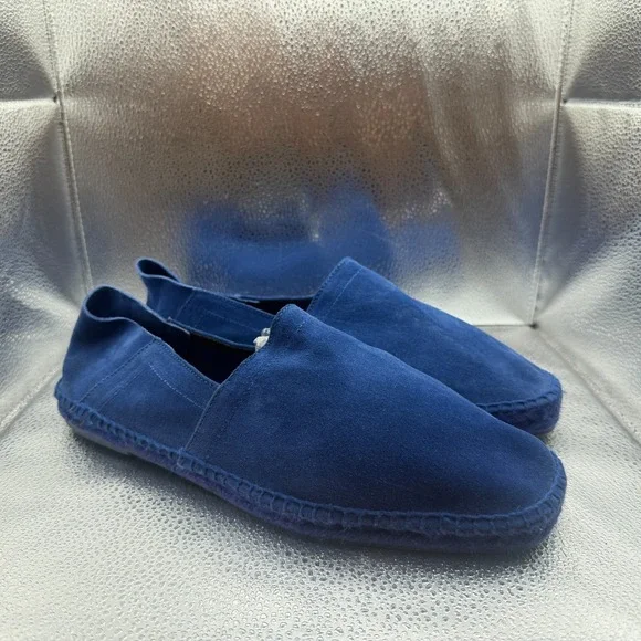 Size 10T Tom Ford Suede Barnes Espadrilles Navy Blue Mens Slip On Casual Shoes