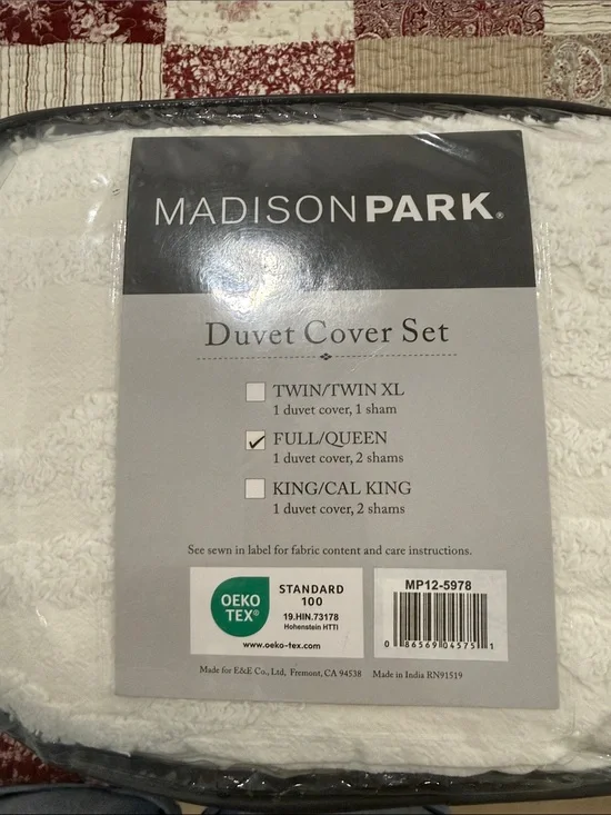 Madison Park Cream Textured Duvet Cover Set