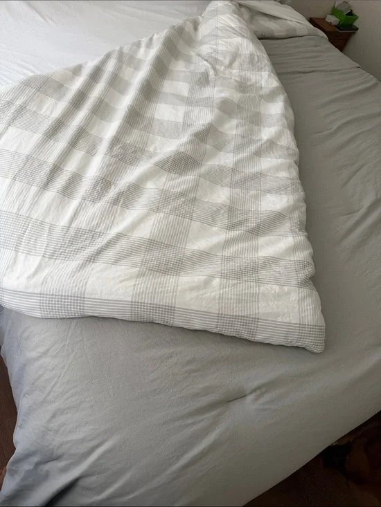 UGG Neutral Gray Plaid Duvet Cover