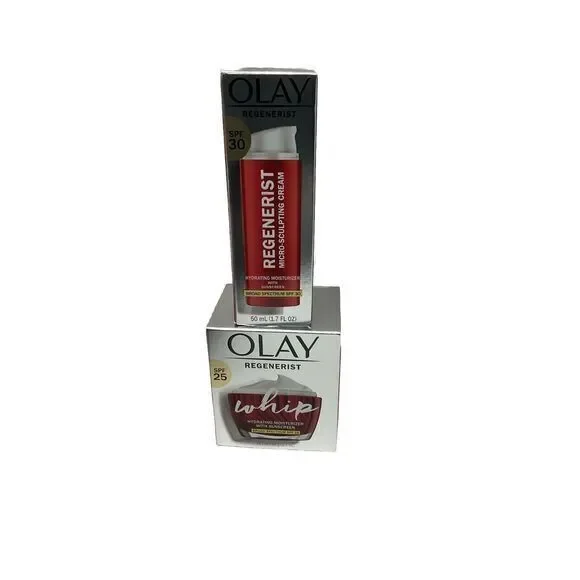 Olay Regenerist Whip Face Moisturizer SPF25 1.7 & Micro-sculpting Cream 1.7‎ NIB