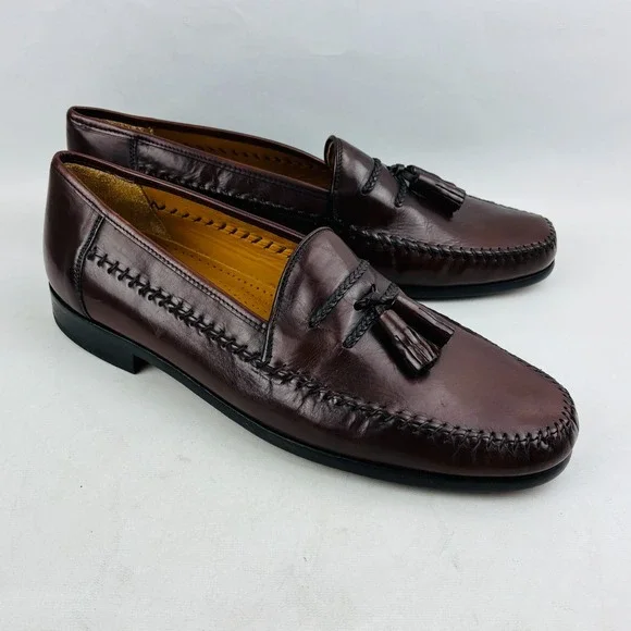 Sandro Moscoloni‎ La Vida Tassel Loafer Mens 11 Brown Leather Slip On Shoes
