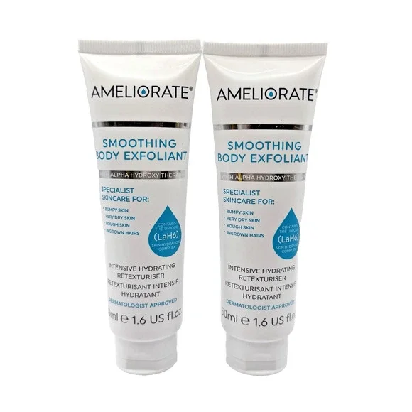 Ameliorate Smoothing Body Exfoliant 2x 50ml 1.6oz Dry Bumpy Skin Keratosis, New