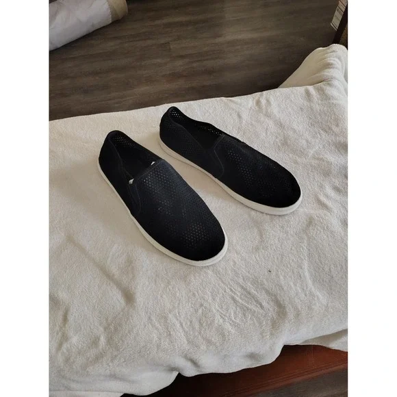 Black Perforated Slip On Sneakers Memory Foam Casual Walking‎ Shoes Mens 11