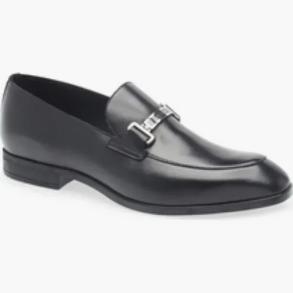 Bally Men's Onisor Black Leather Apron Toe Bit Loafer. Sz: 8
