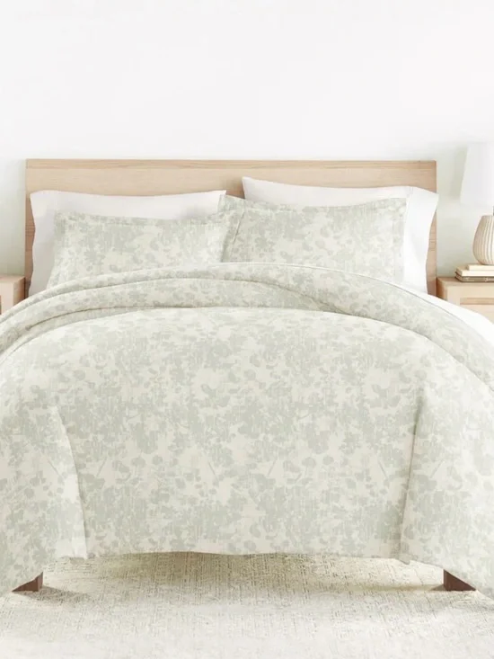 Soft Mint Patterned Duvet Cover and pillow case set - King