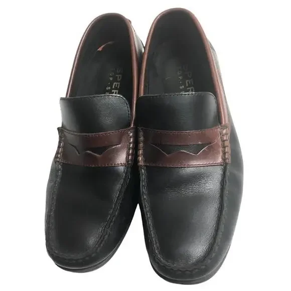 Sperry Essex Black Leather Penny Loafer Shoes