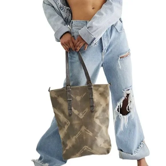 Free People We The Free Leather Take Me Away Tote Crossbody Bag New With Tag