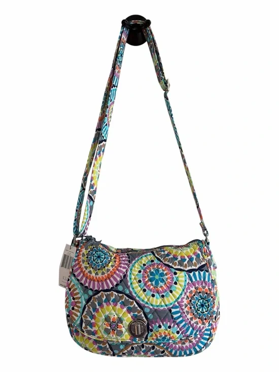 NWT Vera Bradley Multicolor Mosaic Quilted Saddle Crossbody Bag