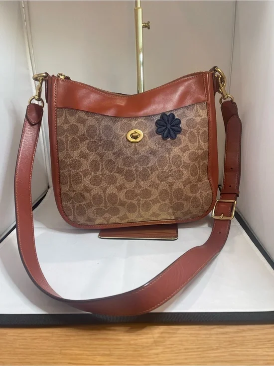 Coach Brown Signature Chaise Crossbody