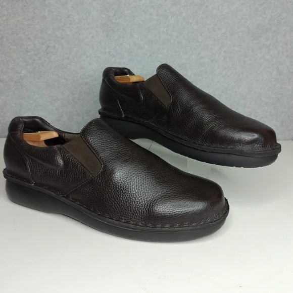 Propet Mens M4077 Brown Leather Slip On Loafers‎ Shoes Wide Width 15 XX(5E)