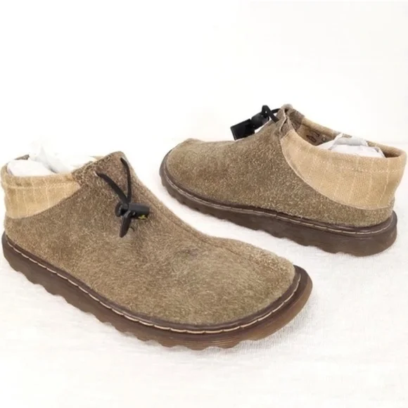 RARE NWOT DR. MARTENS Erica Moccasin Suede Canvas Shoes/Slipper 11277