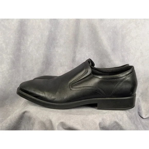 ECCO Helsinki 2.0 Mens Black‎ Leather Slip On Loafers Square Toe 523304 EU 46