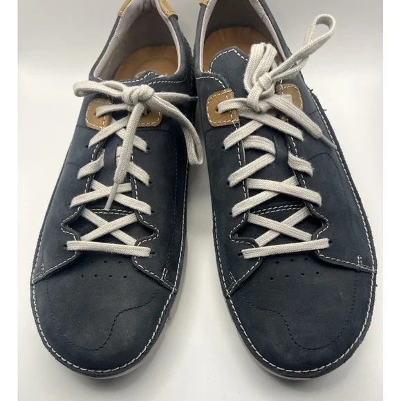 Mens Clarks Casual Blue Lace Up  Shoe Shoes Size 1l.5 Excellent‎ Condition