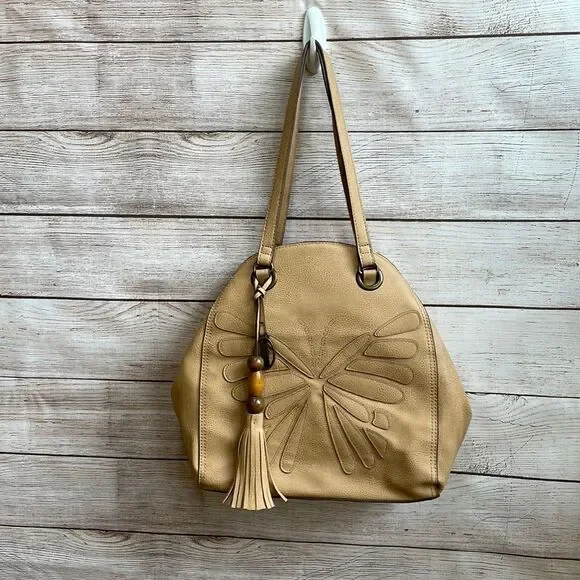 CARLOS‎ BY CARLOS SANTANA VEGAN LEATHER HOBO BAG WITH TASSEL
