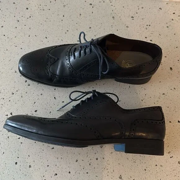 Clarks C & J Clark TOR England Men’s US 10.5 Black Leather Dresss Oxfords Shoes