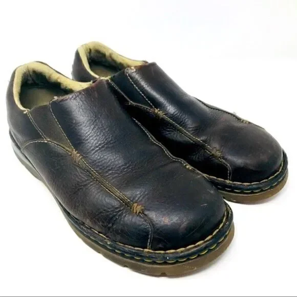 Dr Martens vintage brown leather slide on loafers 11 M