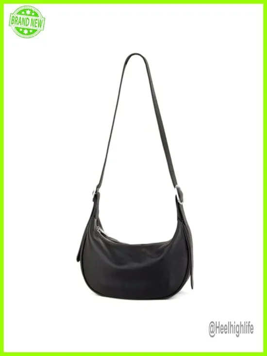 Full Grain Leather Hobo Bag Crossbody Crescent Shoulder Purse