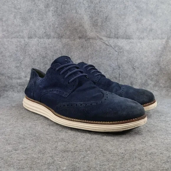 Cole Haan Shoes Mens 13 Oxfords Wingtip Lunargrand Leather Classic Blue Fashion