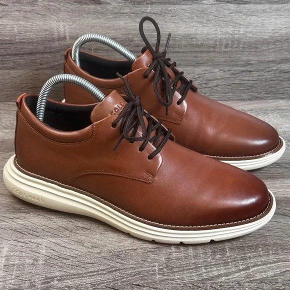 Cole Haan Grand+ Ultra Oxford Dress Shoes Mens 8 British Tan Leather NEW