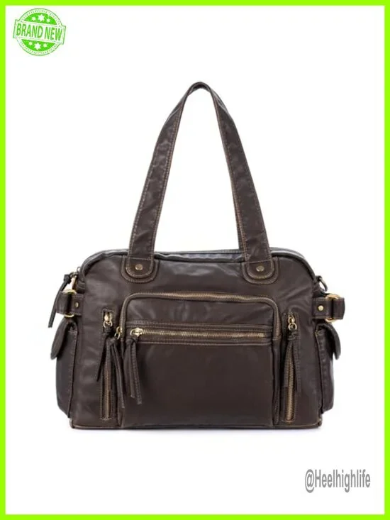 Soft Vegan Leather City Tote Bag with Adjustable Strap Hobo Handbag