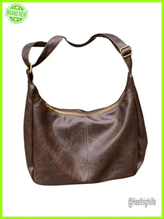 Vintage Slouchy Hobo Bag with Zipper Closure Crossbody Floerns