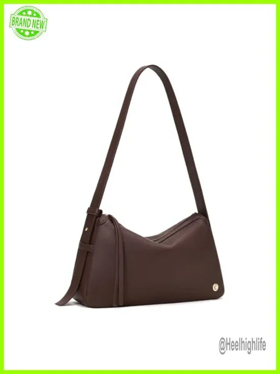 Faux Leather Hobo Shoulder Bag with Adjustable Strap
