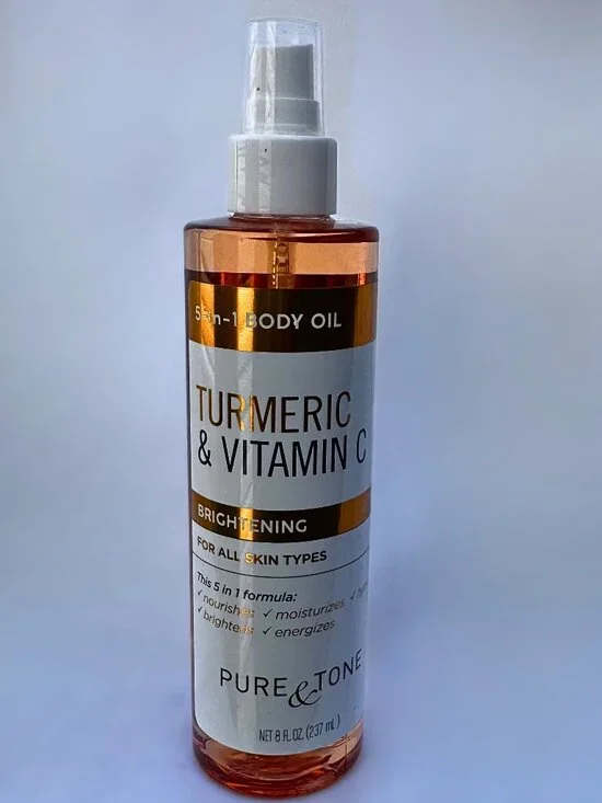 Turmeric & Vitamin C Brightening 5 in 1 Body Oil - Hydrates, Moistures - 8 fl oz