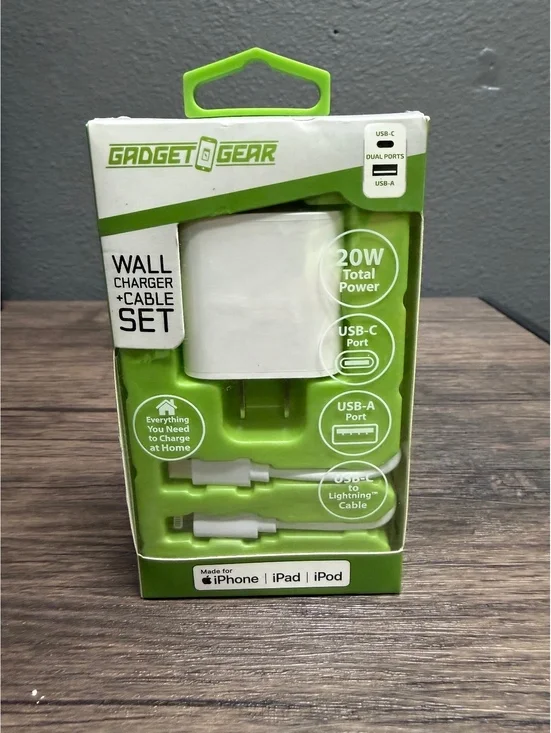20W Wall Charger Block & 3ft USB-C to 8-Pin Fast Charging Cable Set White [COPY]