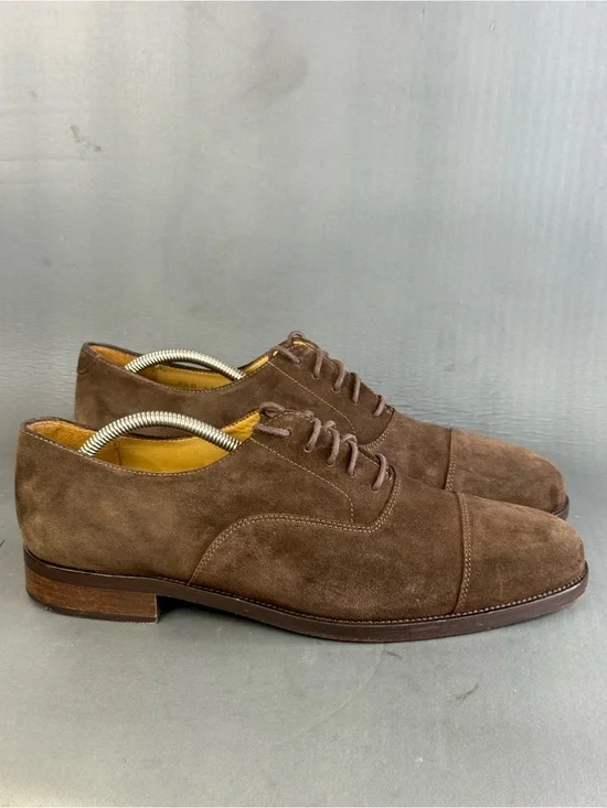 Polo Ralph Lauren brown suede Oxford cap-toe shoes men’s size 12
