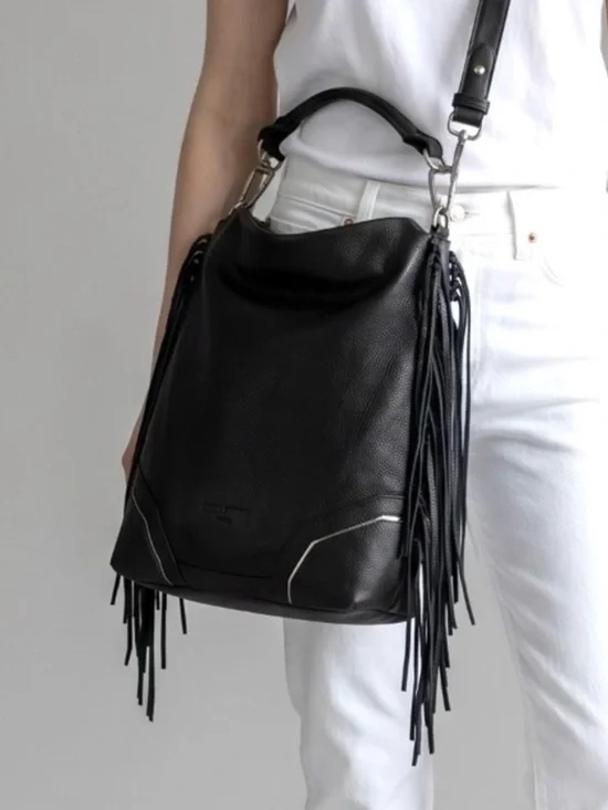 Liebeskind Berlin Fringe Leather Hobo Bag