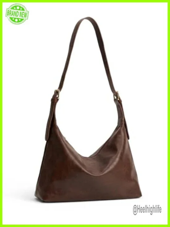 Slouchy Hobo Bag - Soft Vintage Vegan Leather Shoulder Crossbody