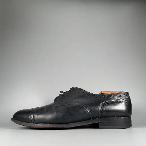 Allen Edmonds Sanford Men's 8.5D Black Leather Oxford Wingtip Dress Shoe Casual