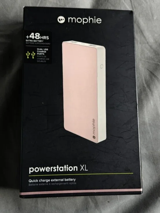 mophie Powerstation XL Portable Charger - Light Pink & White