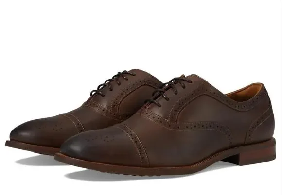 Florsheim Mens Cap Toe Bal Oxford Shoe Size 14M Brown Leather Lace Up NWOB