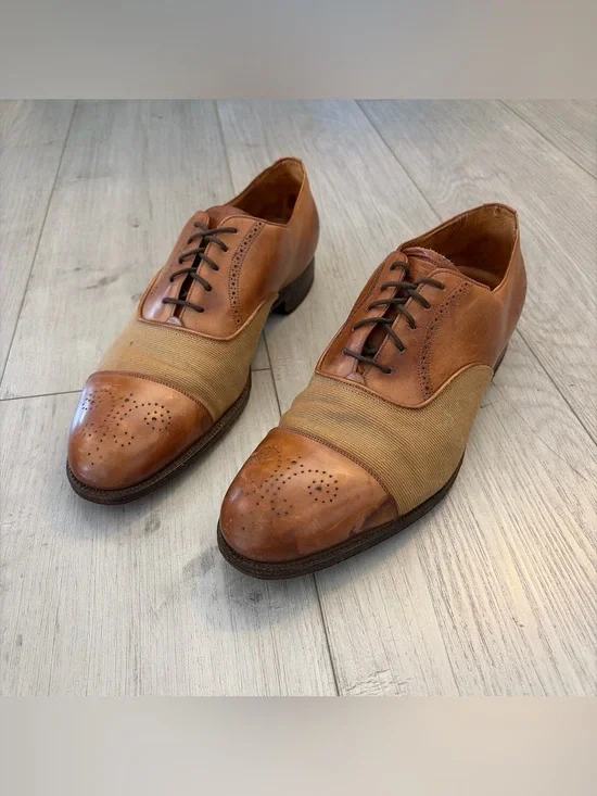Vintage Paul Stuart Made in England brown leather Oxford