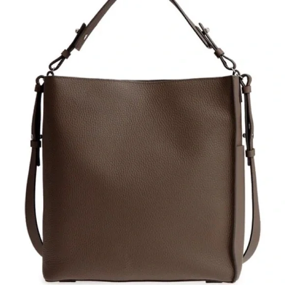 All Saints Mast North South Pebbled Leather Hobo Bag
