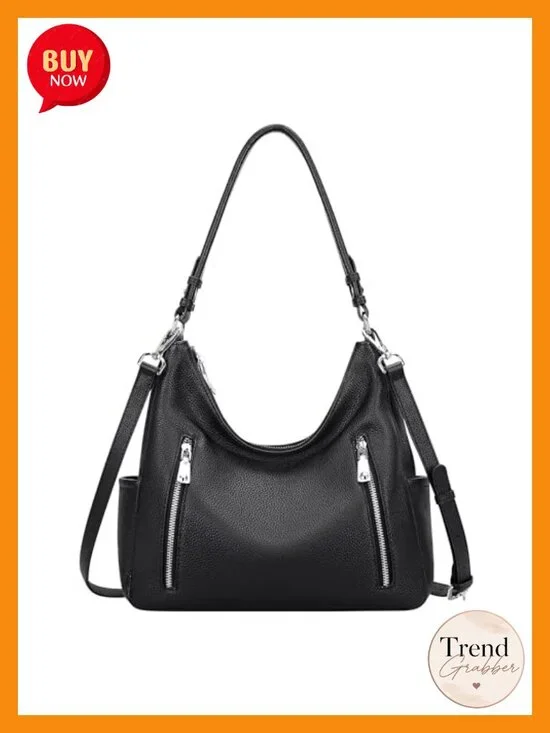 Genuine Leather Hobo Shoulder Bag Crossbody with Pockets