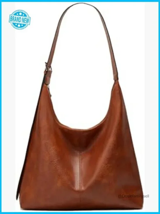 Large Hobo Bag Vegan Leather Slouchy Tote Shoulder Handbag for Travel Shopping