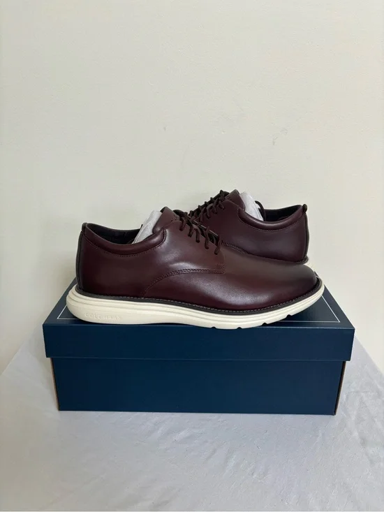 Cole Haan Men's Grand+ Plain Toe Leather Oxford Shoes 9.5 M Brown C42675 New