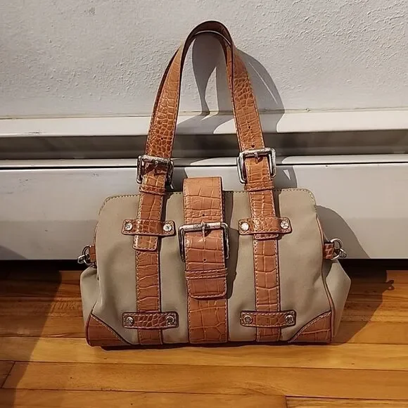 Vtg Michael Buckle Flap Hobo Shoulder Bag Purse Camel Saddle Y2k READ DAMAGE