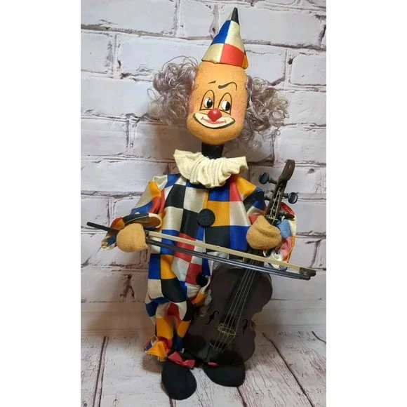 VINTAGE BUB NISTIS Hobo Felt Clown With Violin from‎ Barecelona Spain