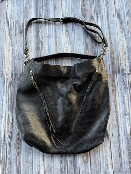 Rebecca Minkoff Moto hobo bucket bag black pebbled Leather purse  Hobo