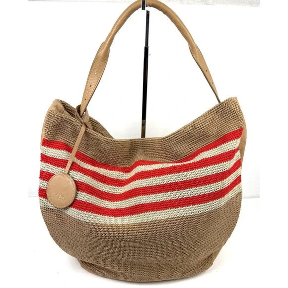 The Sak 120 Crochet Large Hobo Handbag Cabana Stripe Shoulder Bag Beachcore