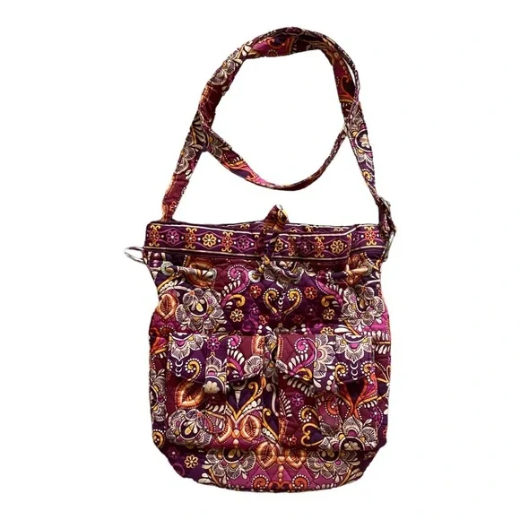 Vera Bradley Safari Sunset shoulder Drawstring Bag Purse 4