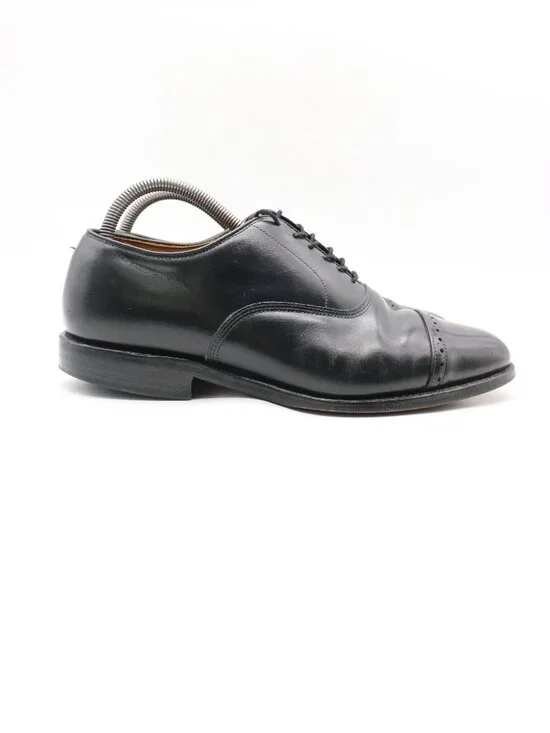 Allen Edmonds Byron Mens 7.5 EEE Black Leather Cap Toe Oxford Dress USA