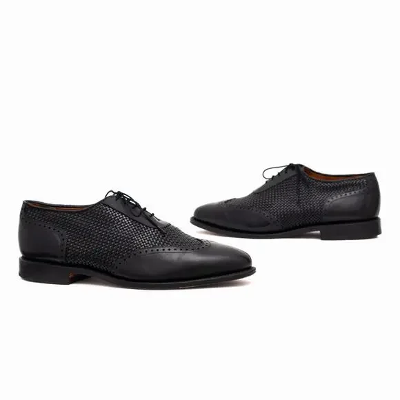 $425 Allen Edmonds Hampstead Black Leather Oxford Dress Shoes Handmade US 10 EEE